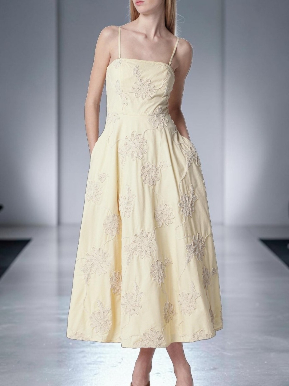 NWT $500 ROTATE BIRGER CHRISTENSEN Flower Dress Italian Straw Size 38 US 6